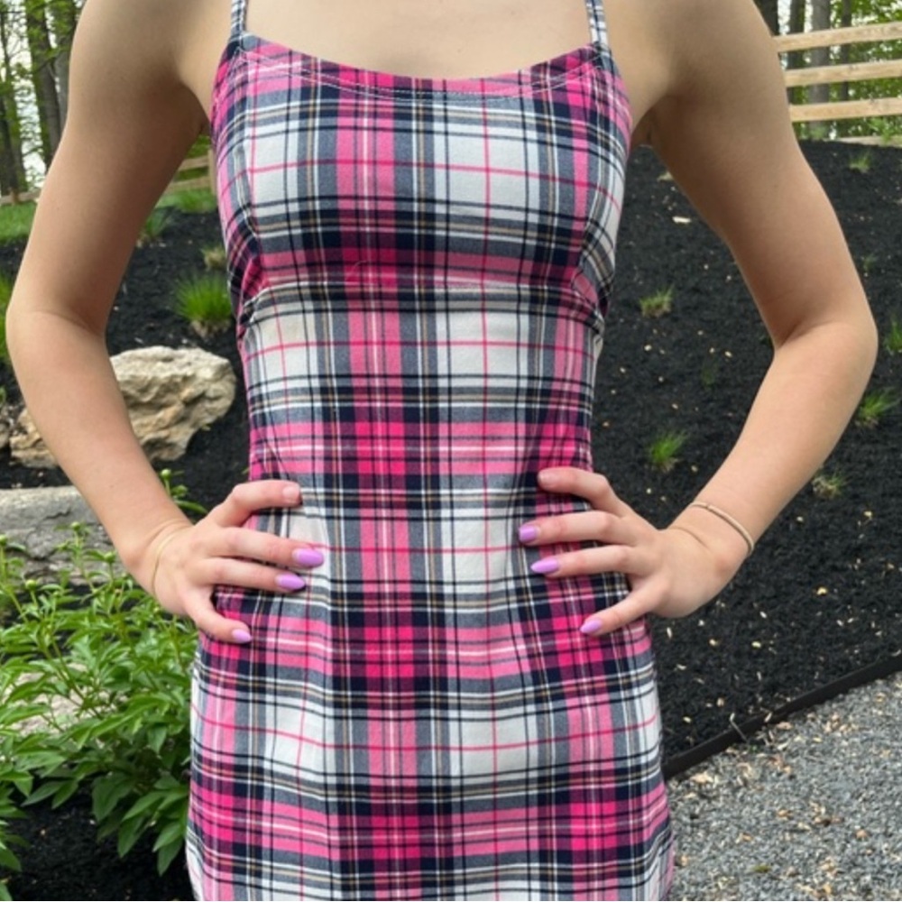 Brandy Melville Pink Plaid Dress